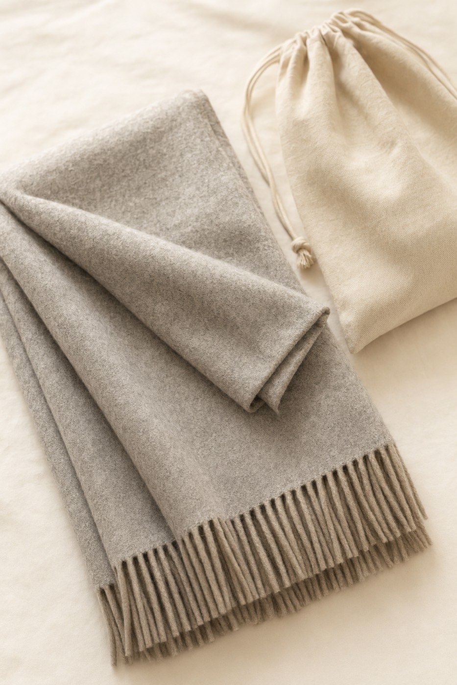 Cashmere Blend Shawl — Heathered Solid