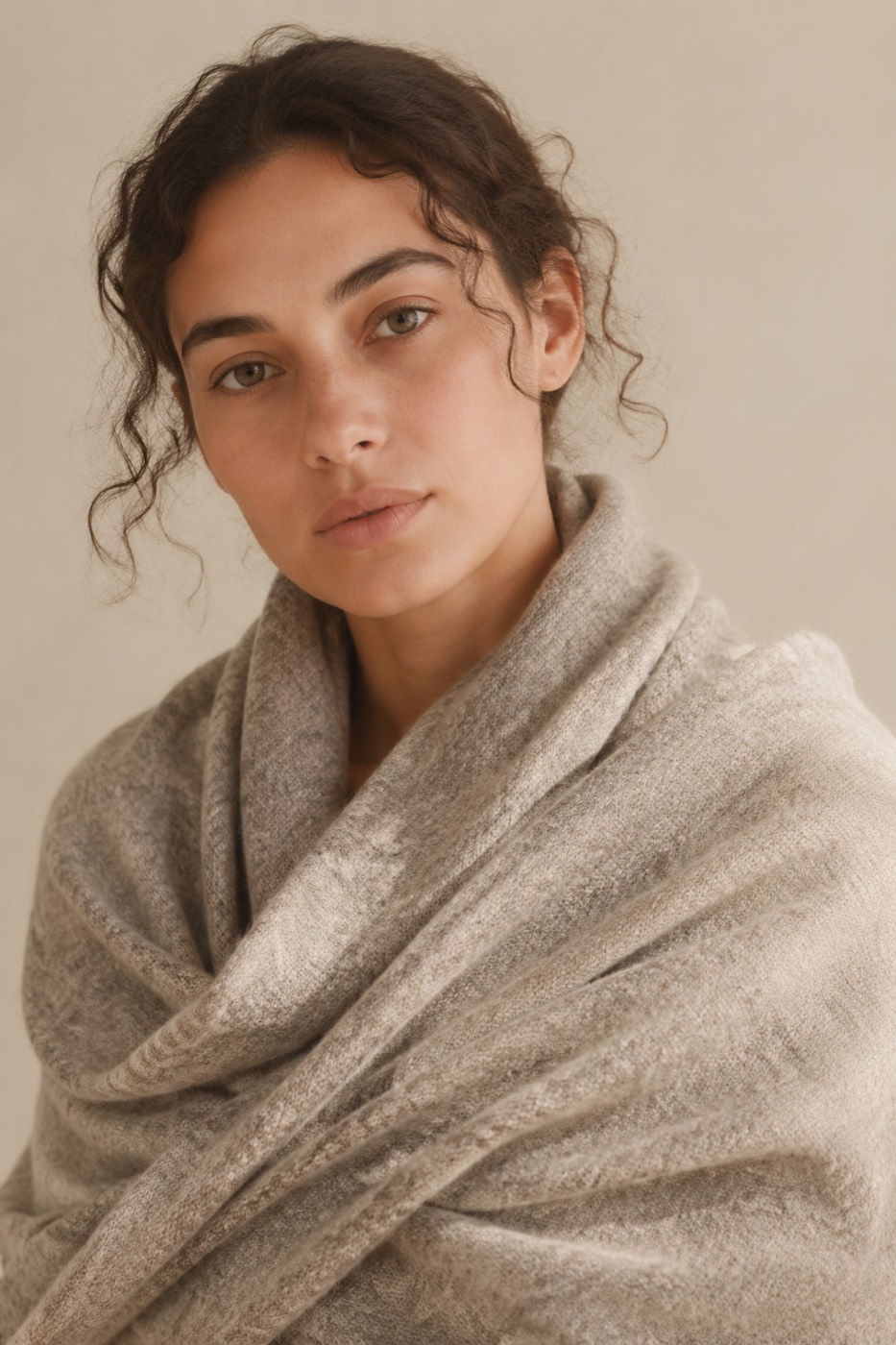 Cashmere Blend Shawl, styled